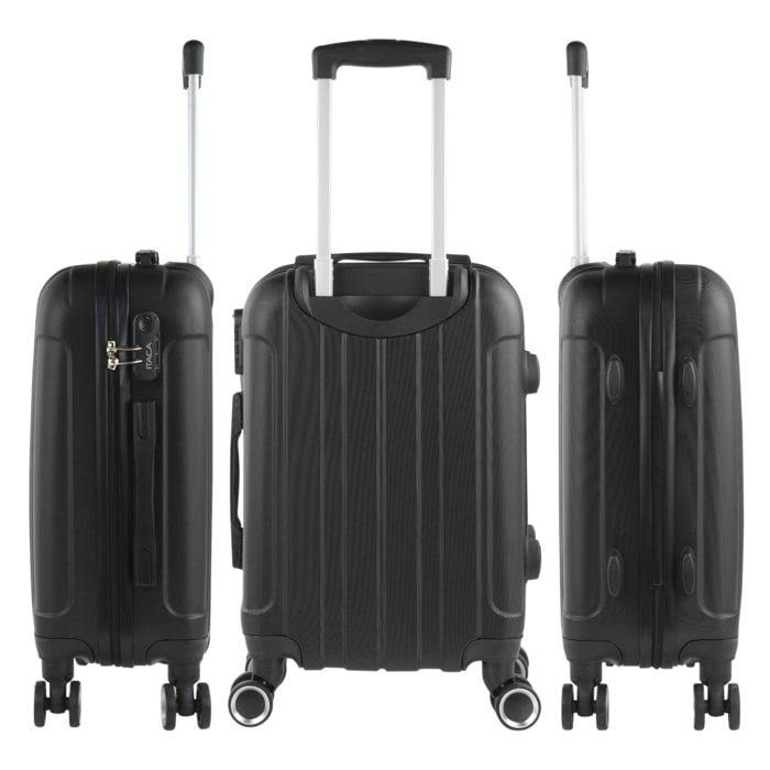 Juego De Trolley Cabina Y Neceser Itaca Havel Negro