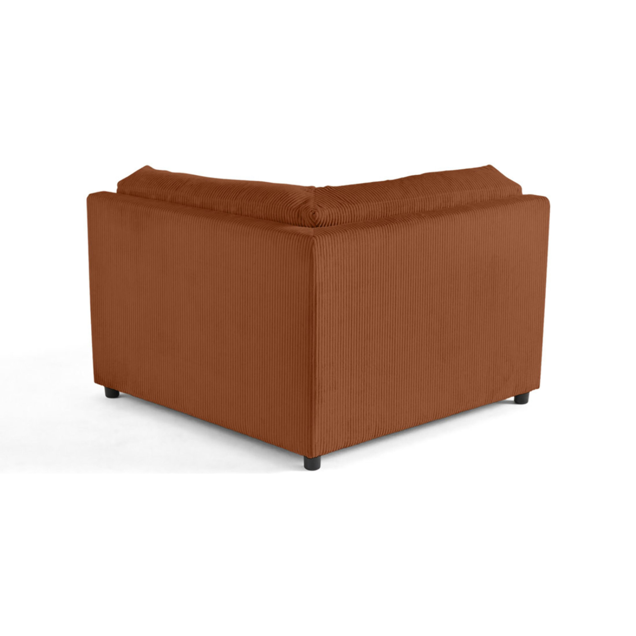 Garance - module d'assise d'angle réversible - en velours côtelé - Terracotta