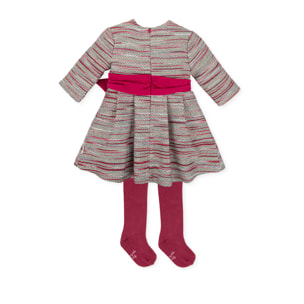 Vestido con leotardos - Carmin