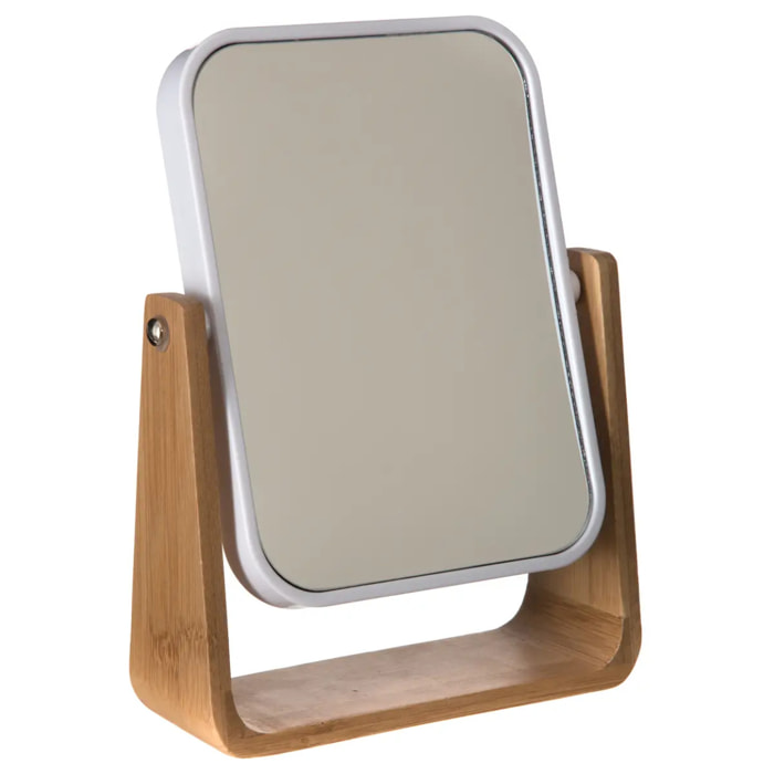 Miroir 16x22cm bambou "Naturéo" blanc