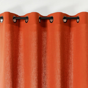 Rideau tamisant en poly-lin - Terracotta