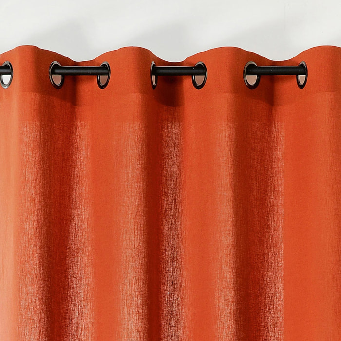 Rideau tamisant en poly-lin - Terracotta