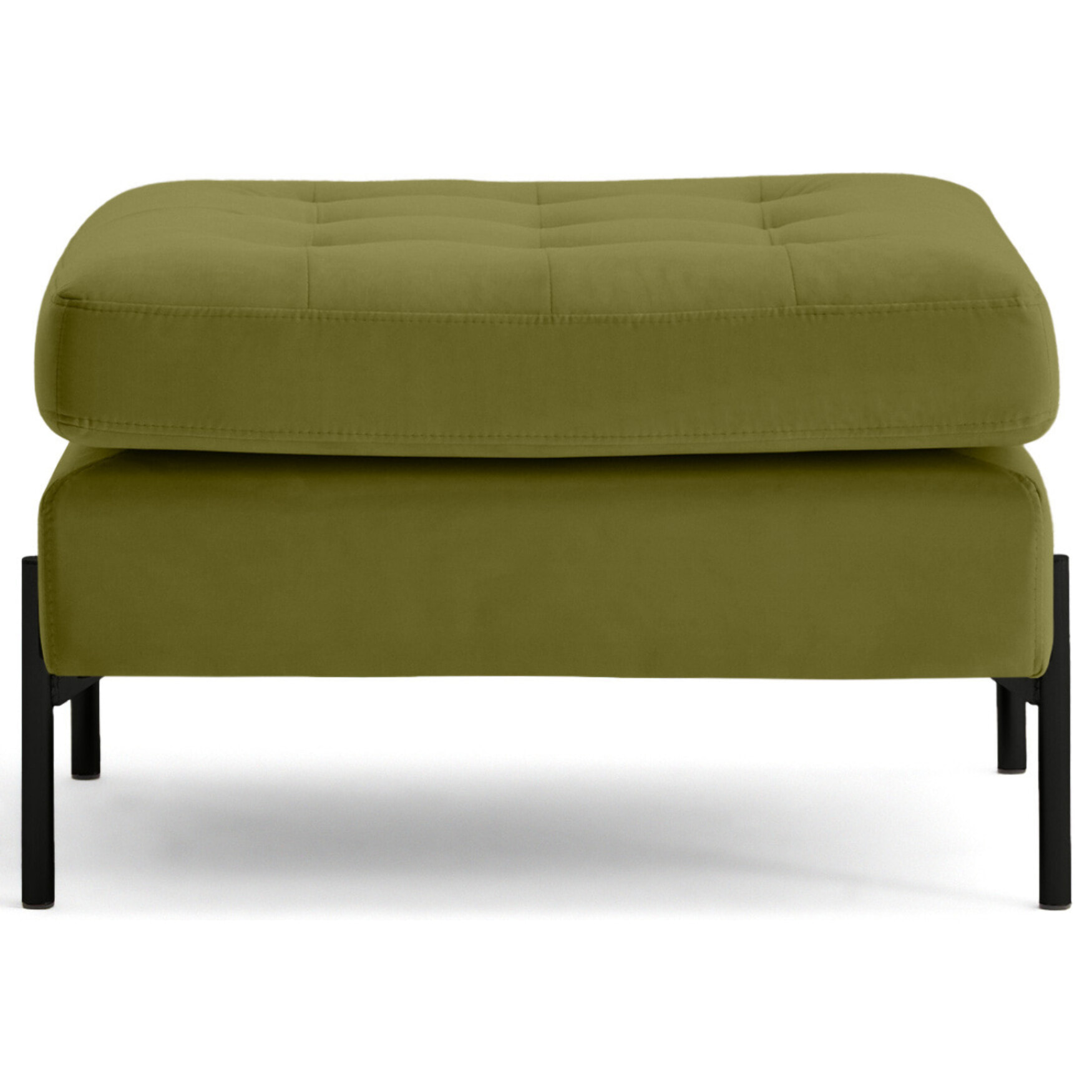 Isaure - pouf en velours - Vert Olive