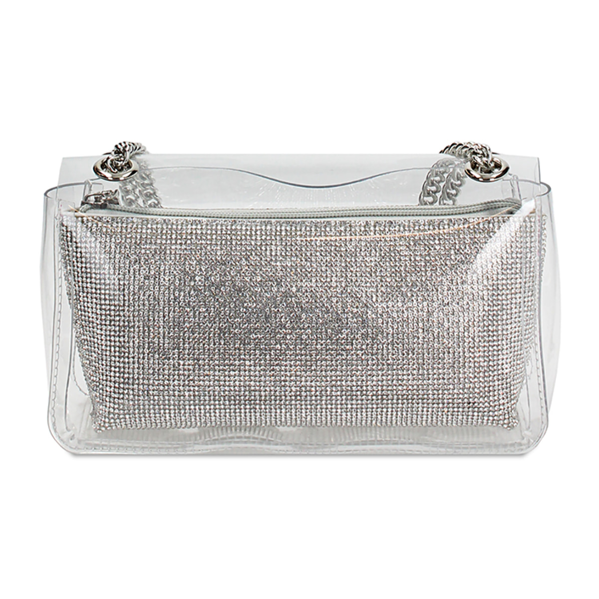 Borsa a tracolla argento in pvc