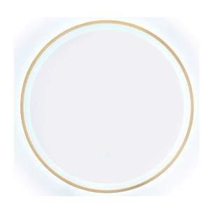 Boho by Siko Miroir mural rond avec capteur 60x60cm, doré (SATZLED60ZL)