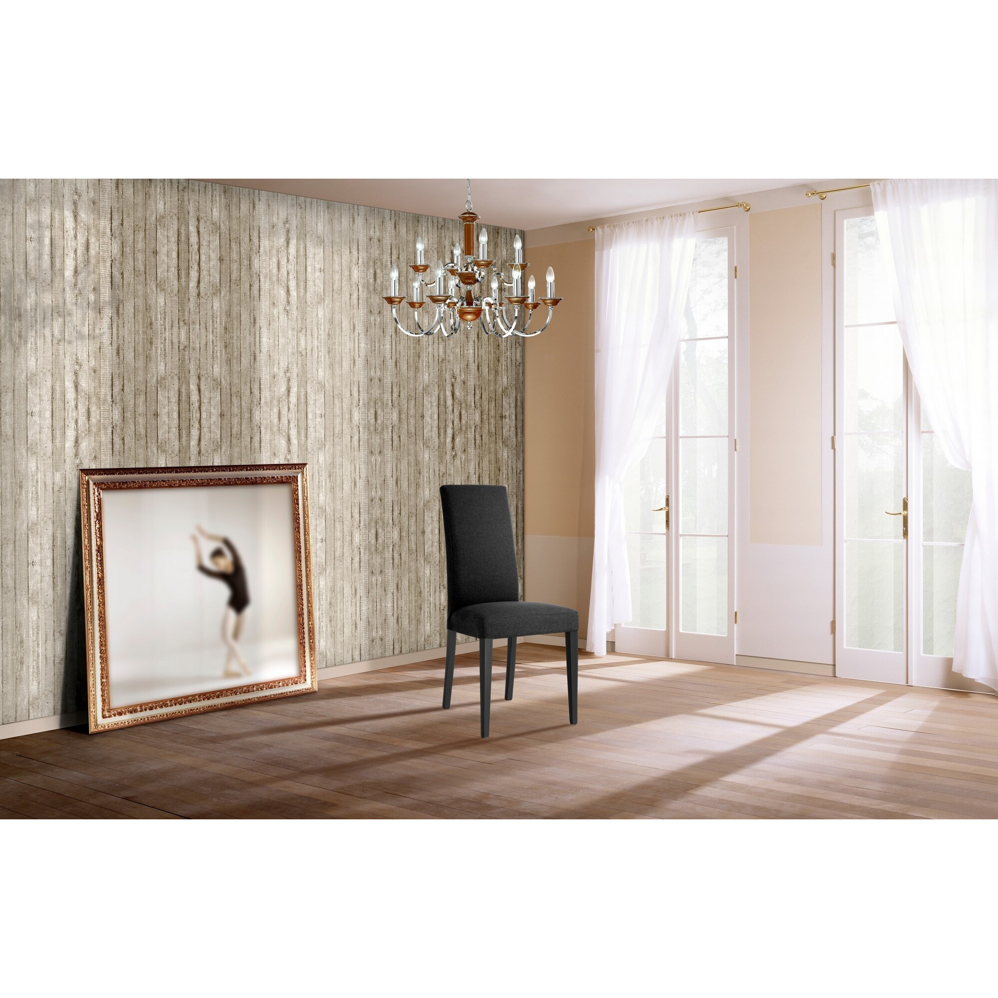 Tomasucci Ensemble de 2 chaises LELLA en tissu anthracite