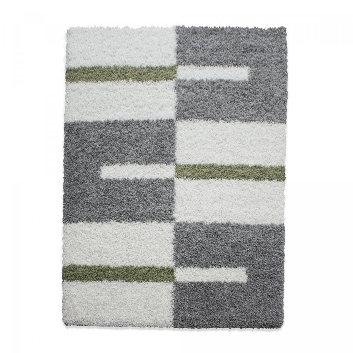 Tapis poils longs shaggy tissé motif géométrique NICO