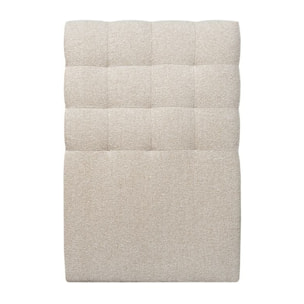 Lit avec tête de lit capitonnée bouclette et sommier tapissier Ep20