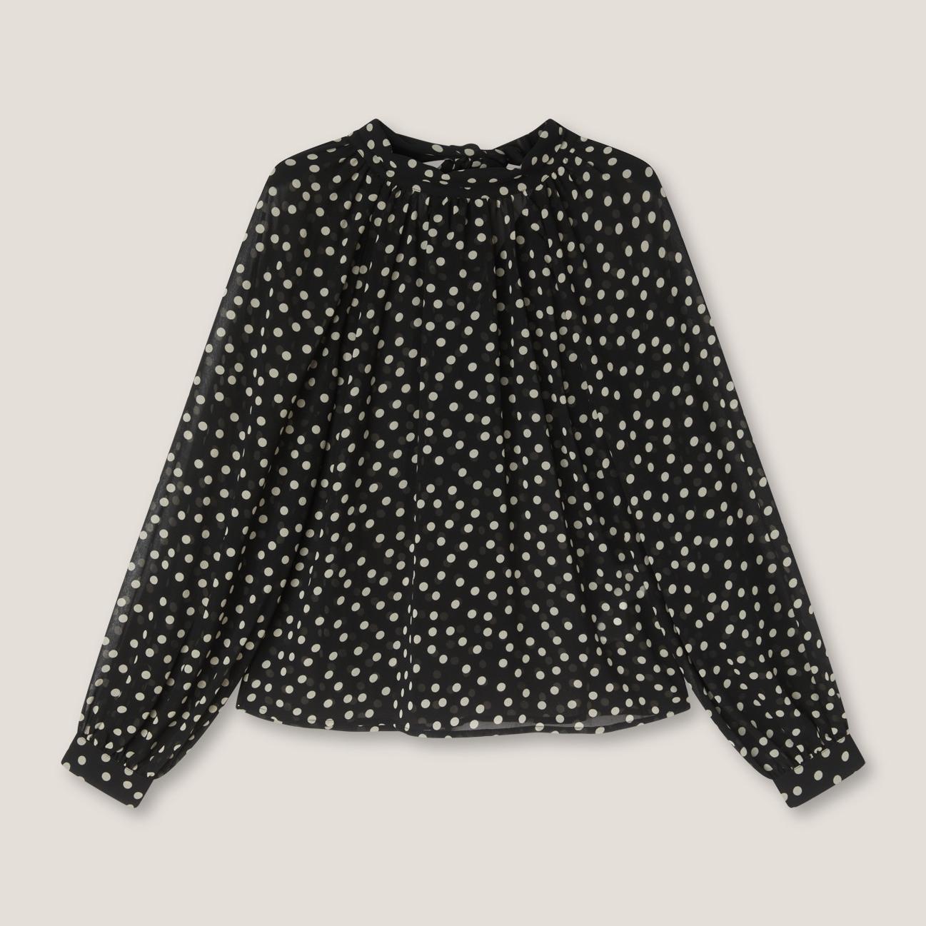 Motivi - Blusa over stampa a pois - Nero