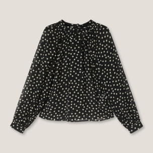 Motivi - Blusa over stampa a pois - Nero