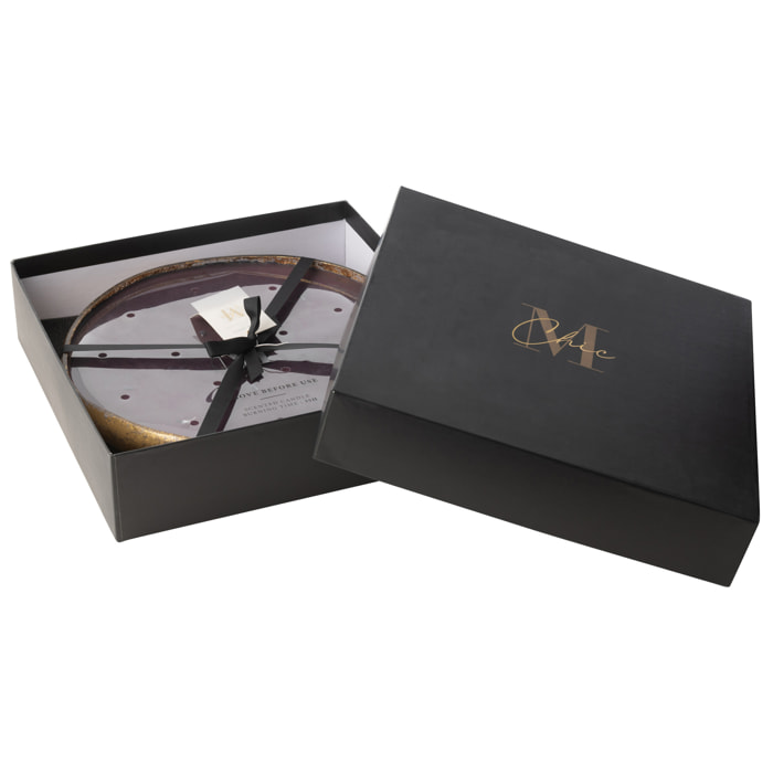 J-Line bougie parfumée M-Chic - Oud & Amber - verre - or/noir - extra large - 35H