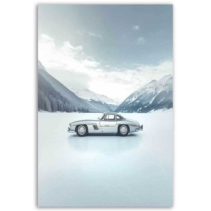 Tableau voiture vintage Benz winter Toile imprimée