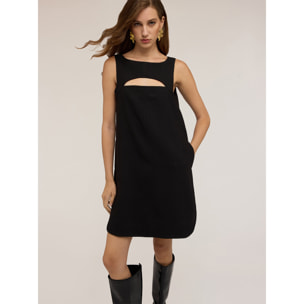 Motivi - Vestito regular con cut-out in crepe - Nero