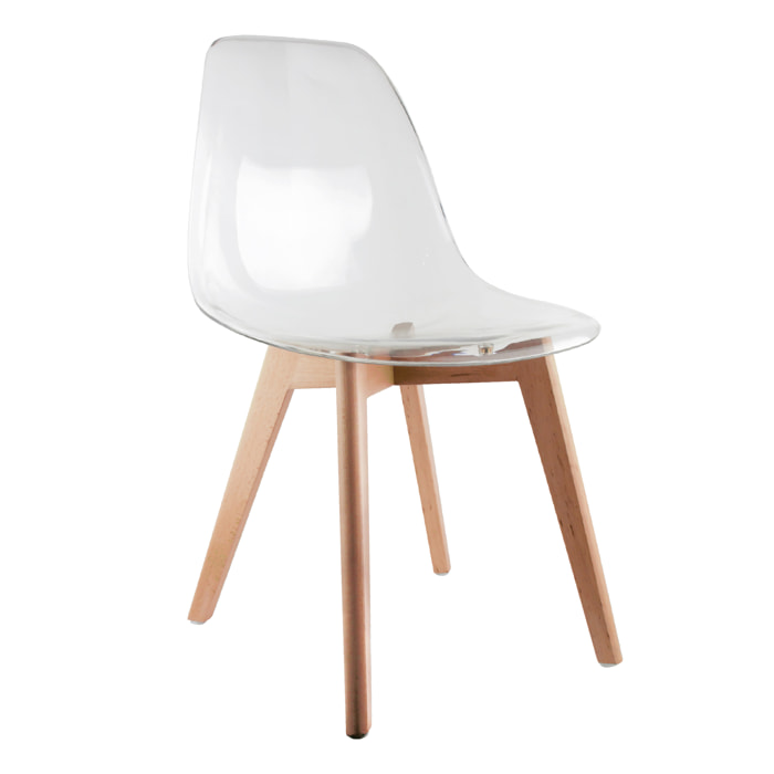 Chaise Scandinave Transparente - Lot De 2