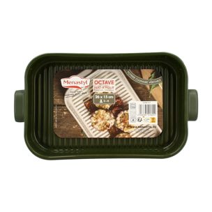 Plat à four grille en grès vert OCTAVE