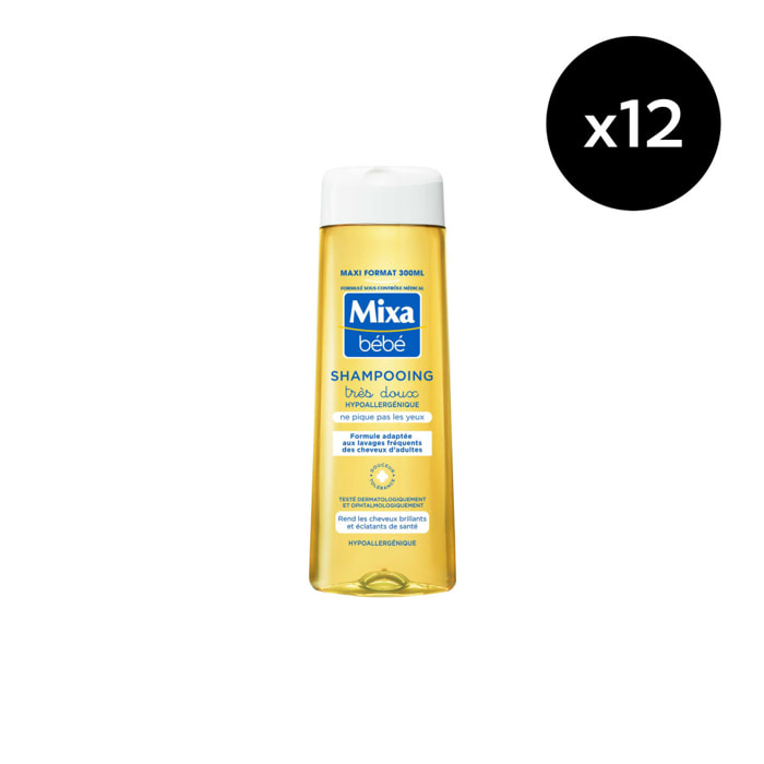 Lot de 12 - Mixa Bébé Shampooing Hypoallergénique 300ml