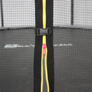 Trampoline rond Ø 370cm gris avec son filet de protection - Saturne - Trampoline de jardin 370 cm 3m| Qualité PRO. | Normes EU.