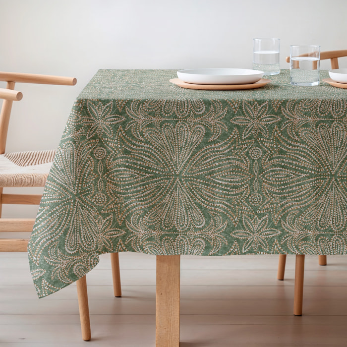 Nappe imprimée anti-tâches NIKOL VERT
