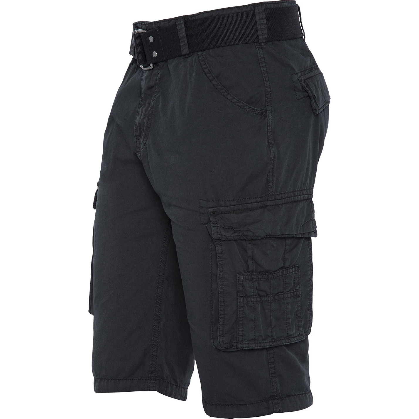 BERMUDA ARMY MULTIPOCKET CON CINTURA TWILL COTONE SCHOTT BLACK