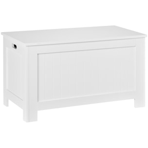 Coffre malle de rangement 81L x 40l x 46H cm MDF blanc