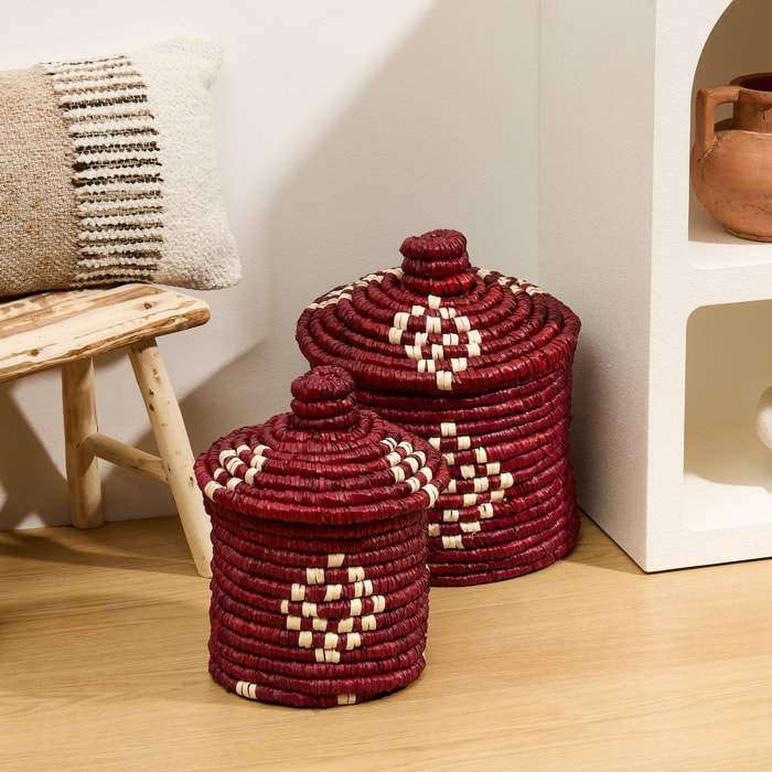 Lot de 2 paniers de rangement Sien terracotta en paille