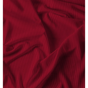 COMPLETO LETTO SATIN STRIPES RASO DI POLIESTERE MADE IN ITALY - MATRIMONIALE BORDEAUX