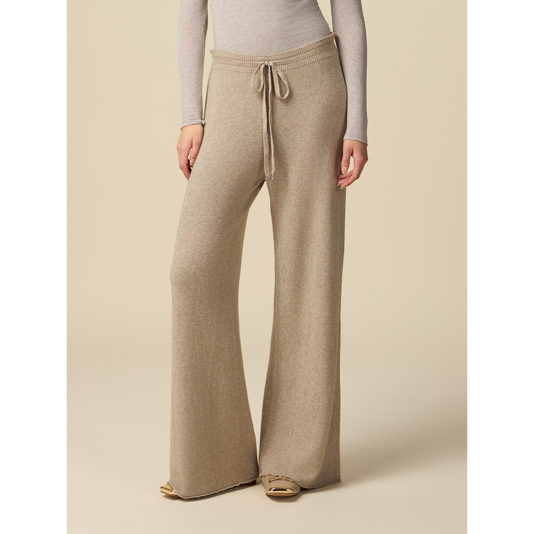 Oltre - Pantaloni in maglia - Beige