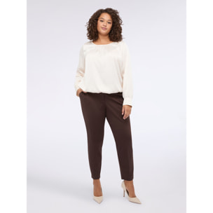 Fiorella Rubino - Blusa in raso tempestata di punti luce - Bianco