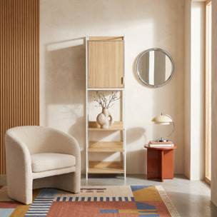 Module dressing décor bois et métal 5 étagères 1 porte CLEVER
