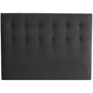 Tête de lit capitonnée EDEN gris anthracite, chenille bouclettes
