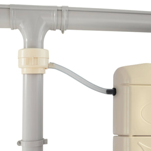 Kit de raccord au chéneau beige pour récupérateur d'eau. pour gouttière carrées 75x75mm. rondes Ø70-80-100mm et rectangulaires 70x80mm
