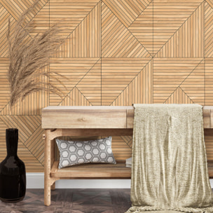 Rouleau revêtement adhésif vinyle au mètre - Sticker mural panneau de bois - TESSELLA