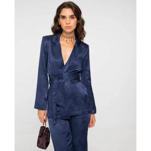 Blazer de traje de mujer con fajín