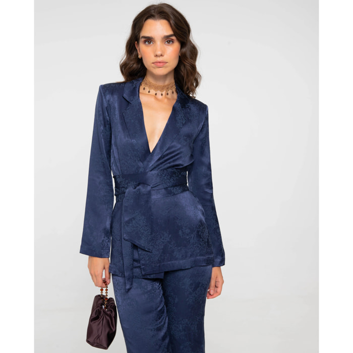 Blazer de traje de mujer con fajín