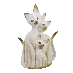 Gatto in legno bianco e marrone cm26x7h40
