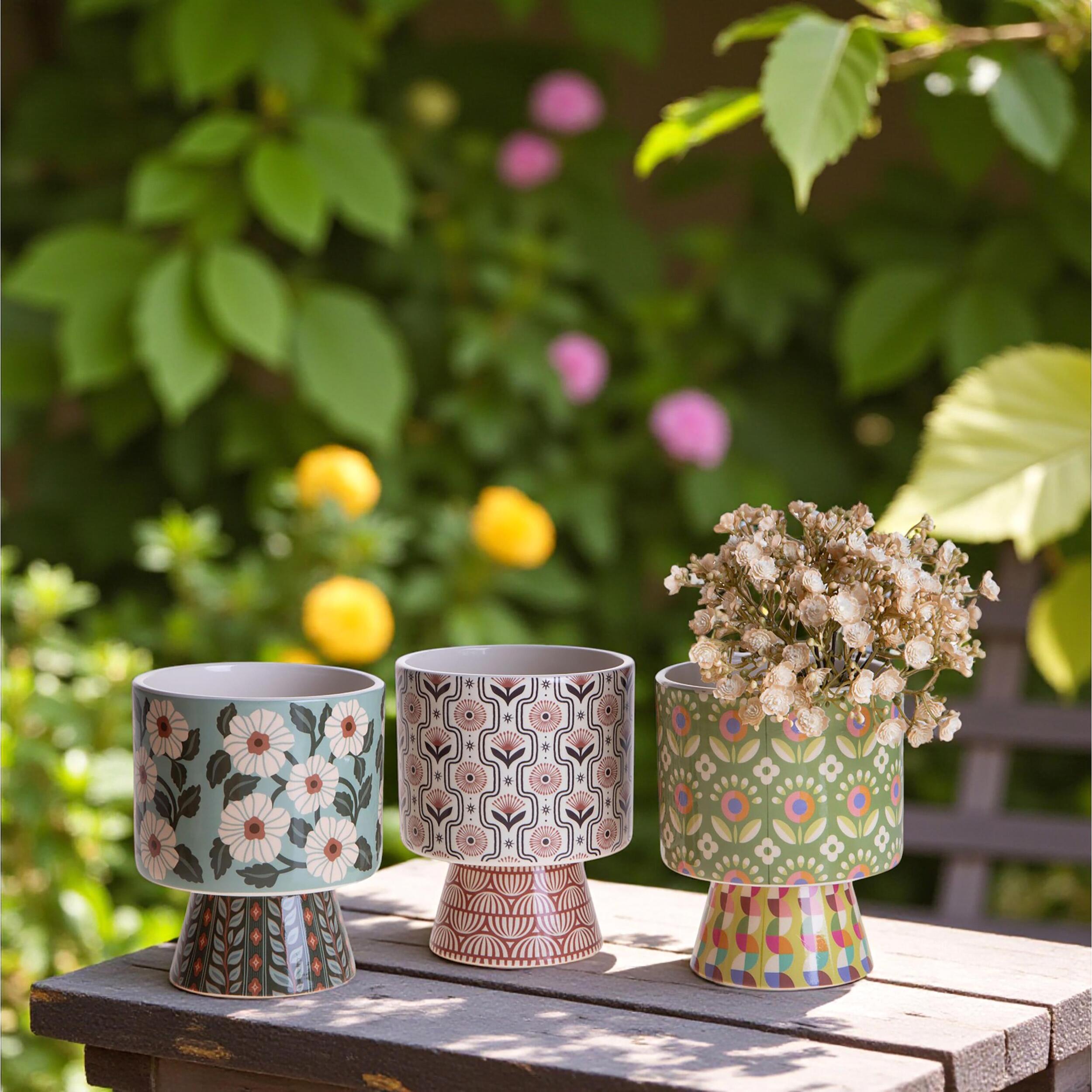 Set 3 vasi con base - 12,2xH15,5x12,2cm - Pezzi 2 - Bianchi Dino SpA