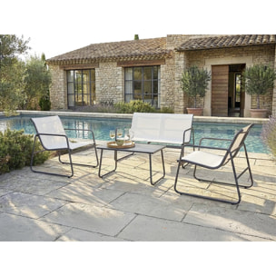 Salon de jardin en métal "Fortaleza" - 4 places - Beige