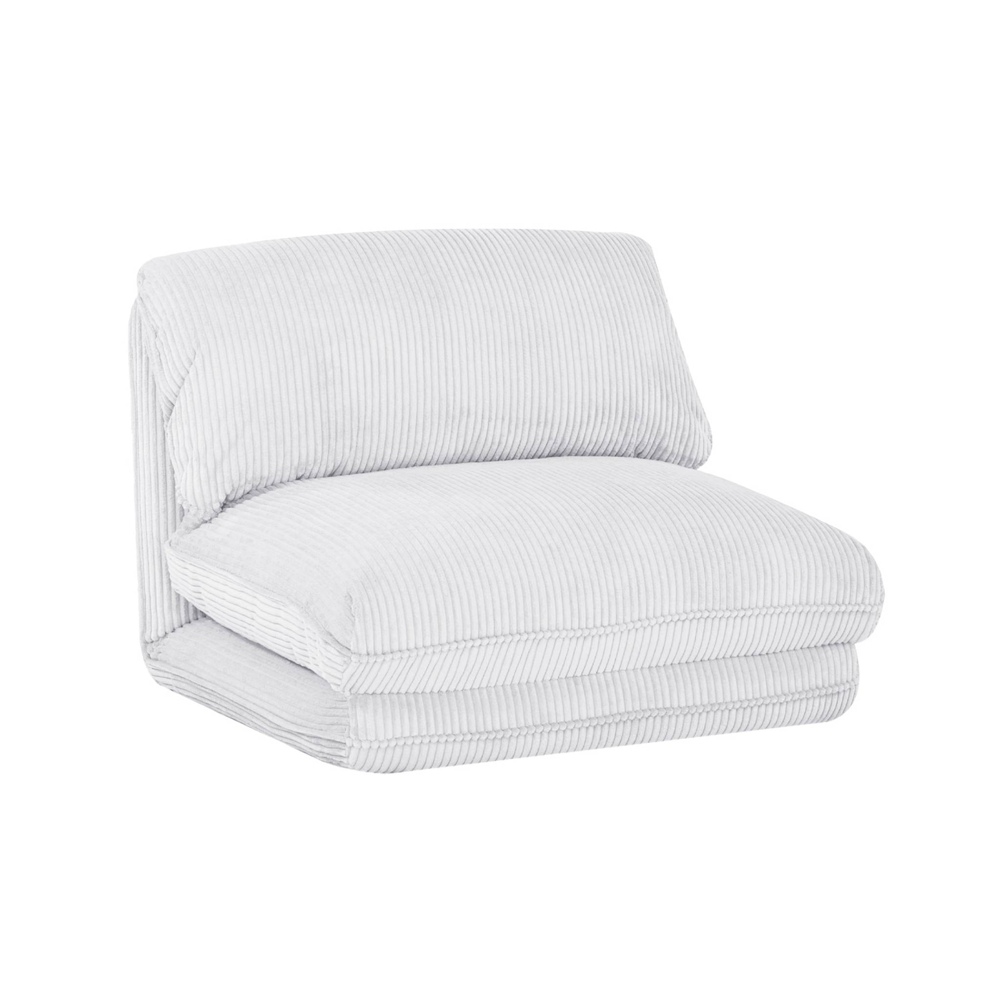 Chauffeuse matelas blanc cassé convertible velours côtelé grosse côte 1 place Cosy