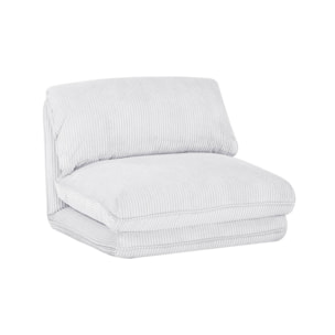 Chauffeuse matelas blanc cassé convertible velours côtelé grosse côte 1 place Cosy