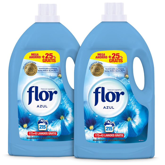 Flor Azul Suavizante Concentrado para la ropa 430 lavados (2x215 lavados)