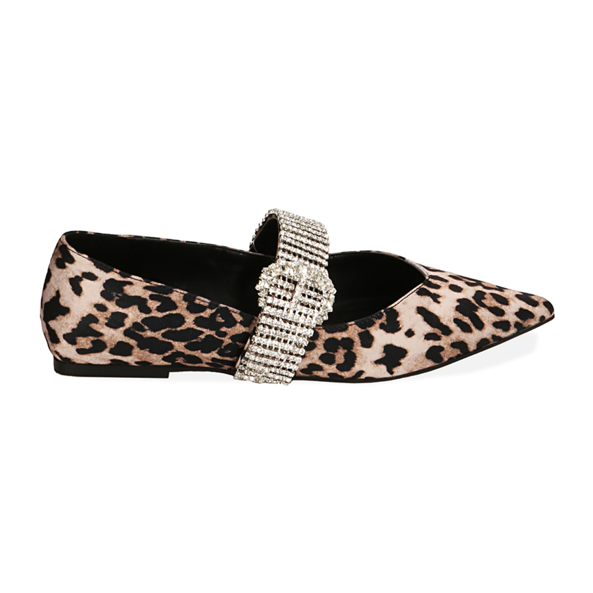 Ballerine gioiello leopard in raso