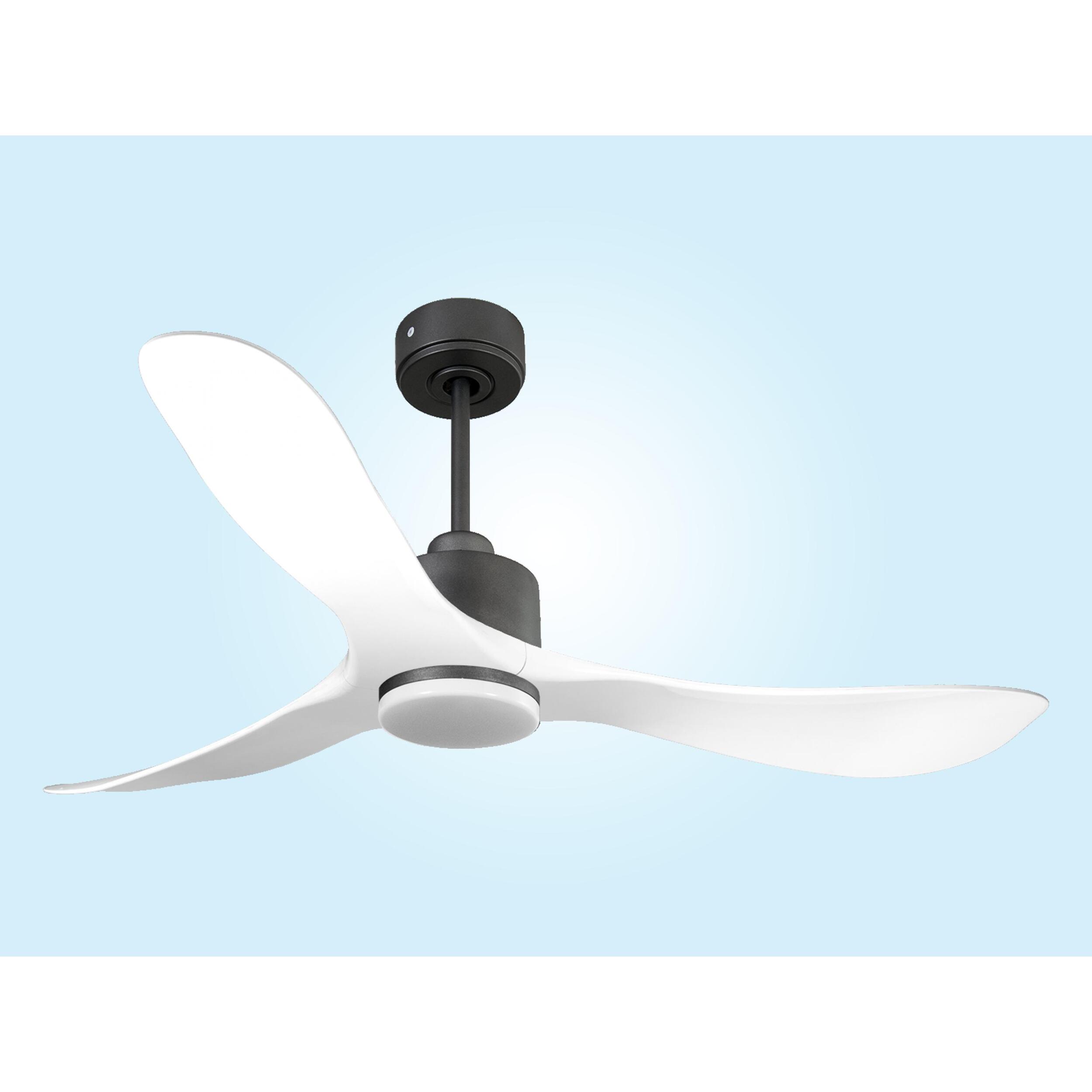Ventilador de techo Reversible Termostato Dimable Wifi Motor DC Techos Inclinados Mando a Distancia Luz tres tonos Hypersilence Memoria TongaD132C03LED65251 PURLINE