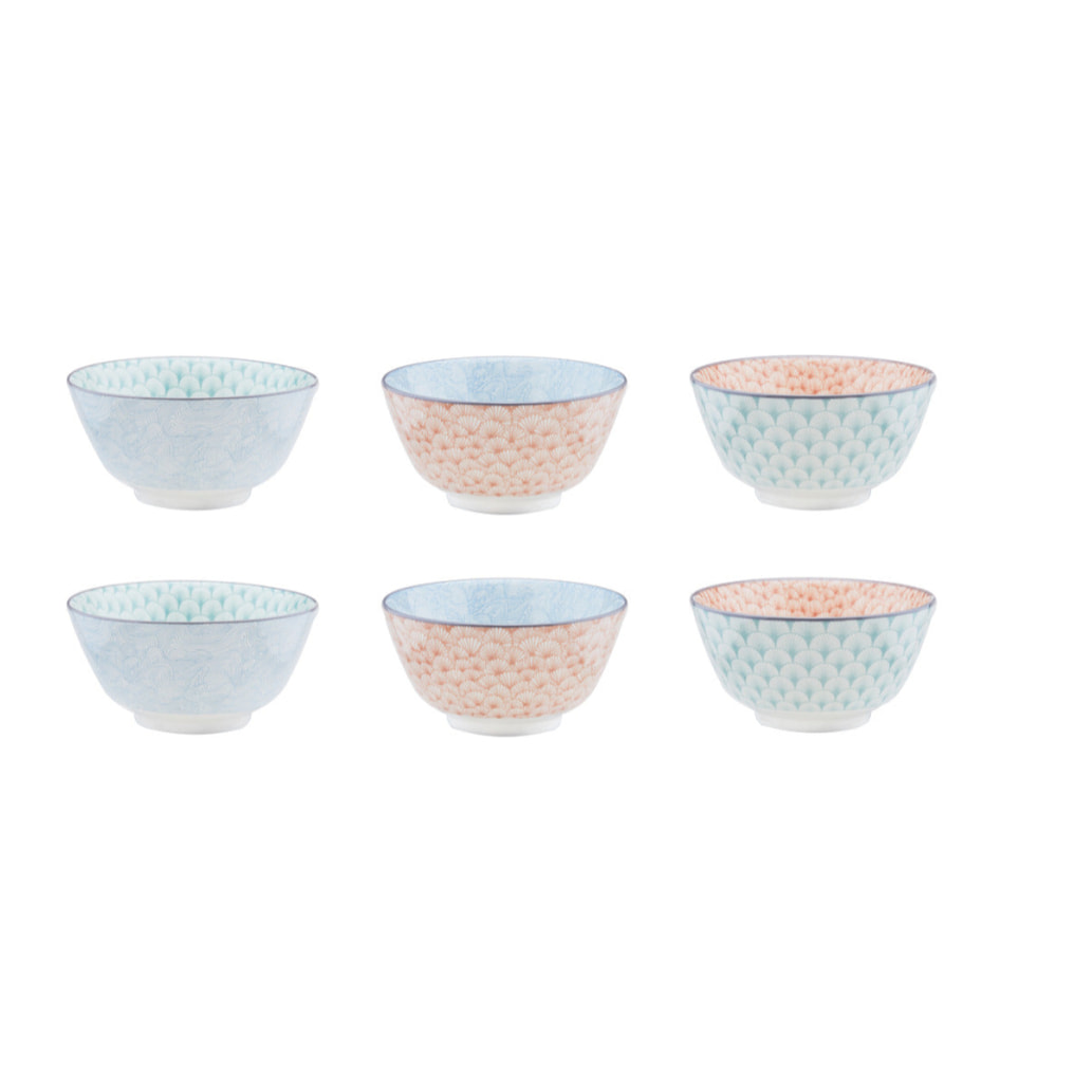 Bol PATTERN Ø12cm - 6 pièces - Pastel