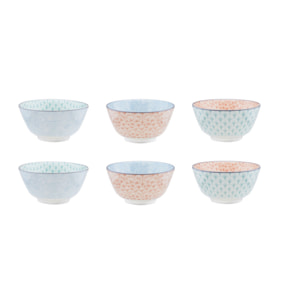 Bol PATTERN Ø12cm - 6 pièces - Pastel