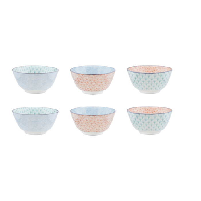 Bol PATTERN Ø12cm - 6 pièces - Pastel