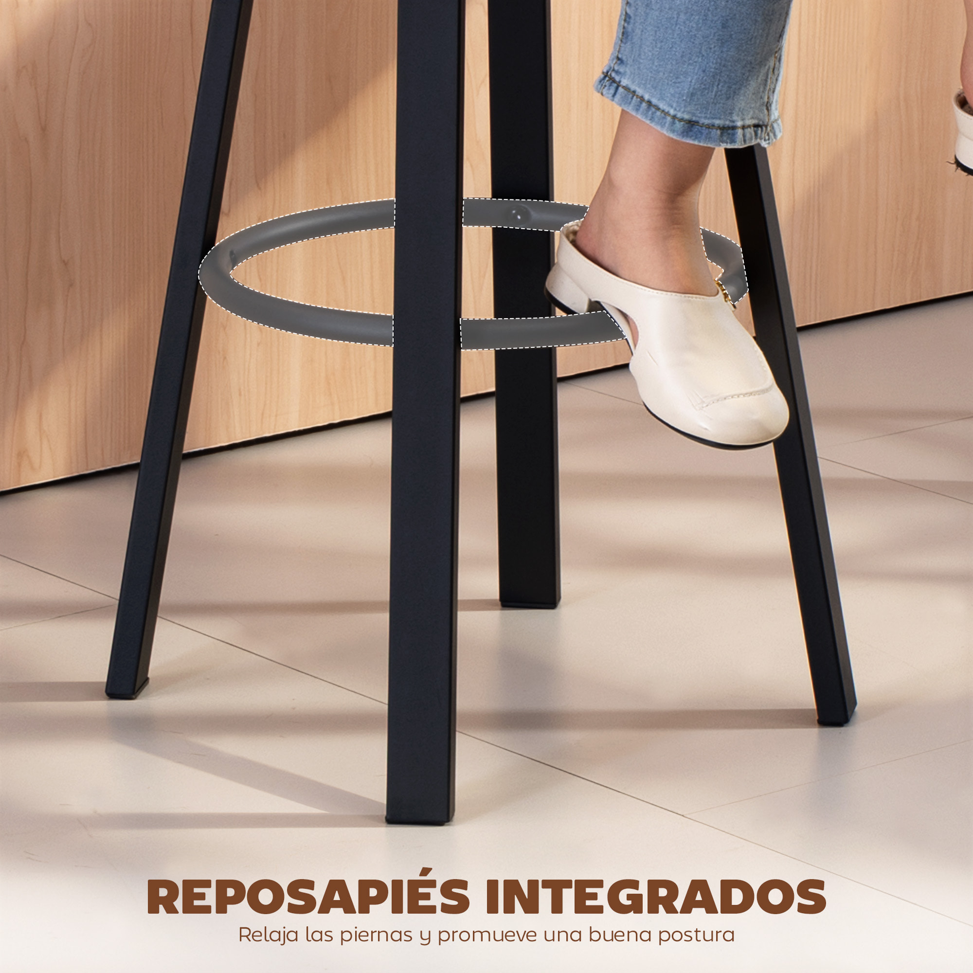Juego de 2 Taburetes de Bar, Taburetes Altos de Cocina Giratorios, Tapizados de PU, con Respaldo, Marco de Metal, Reposapiés, Asiento de 76,5 cm de Altura, Gris Oscuro