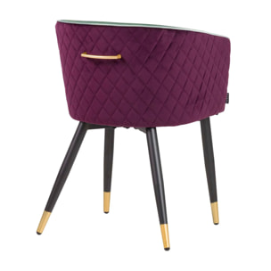 Silla Velvet Morado Y Verde 55x55x76 Cm