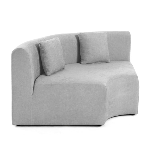 Ikare - module d'assise d'angle réversible - en tissu - Gris clair