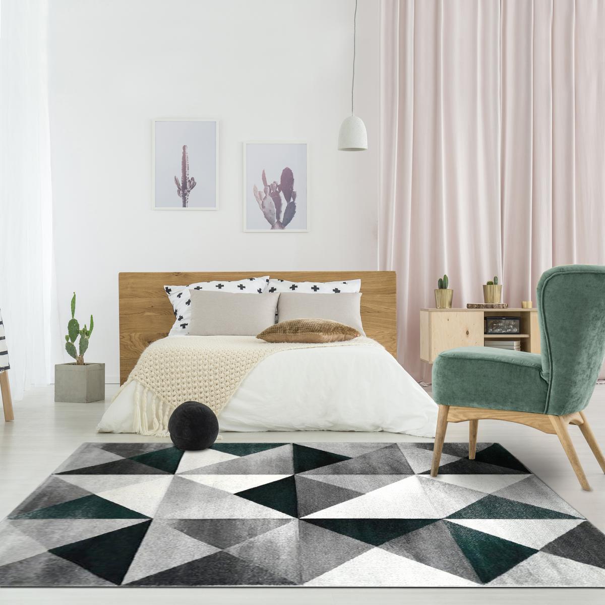 Tapis géométrique Viro couleurs gris