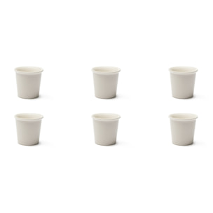 Set 6 Bicchierini Caffè Excelsa – Fashion White, New Bone China Bianco